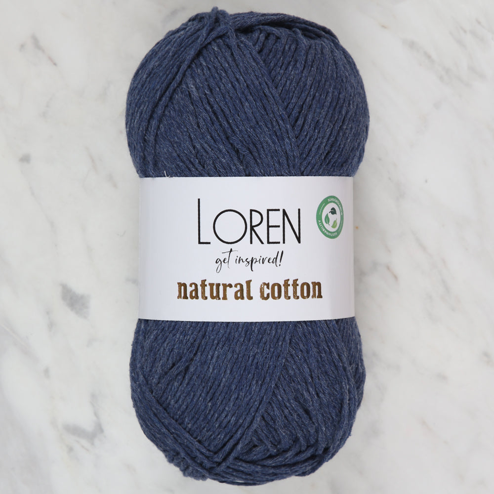 Loren Natural Cotton Lacivert El Örgü İpi - R103